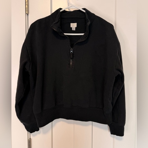 a new day Tops - A New Day Black Half-Zip Pullover Cropped Size Large